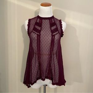 Free People Fiona Victorian Lace Tunic Top, Size XS